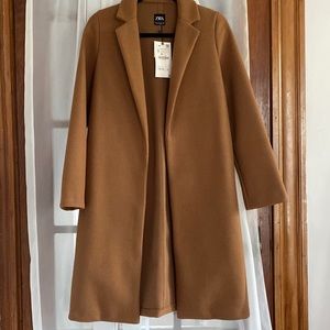 Zara Women Tan Peacoat Brand New, Size Small
